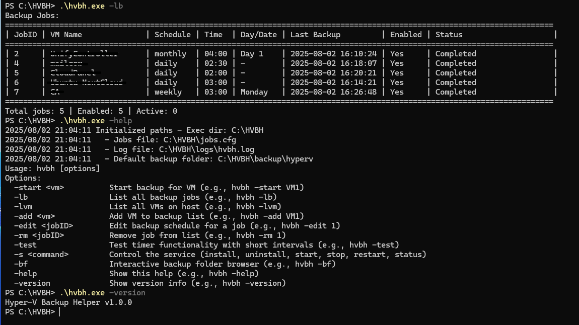 Hyper-V Backup Helper Screenshot
